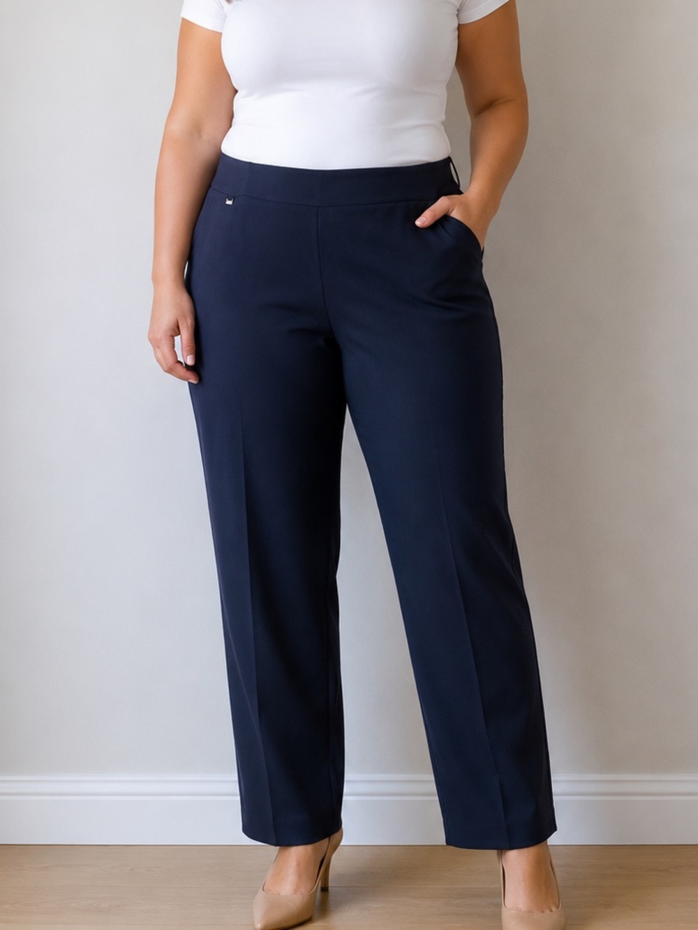 Counterparts Navy Straight Leg Pants Size 16 | Business Casual Work Trousers